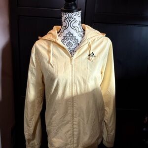 adidas Men's Pale Yellow Hooded Windbreaker Jacket